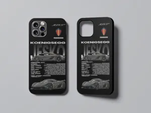 Série de coques personnalisées pour iPhone KOENIGSEGG JESKO en Noir